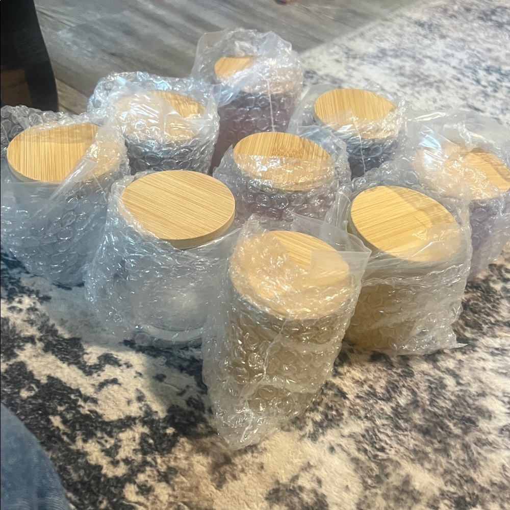 Amazon Clear Glass Jar with Bamboo Lid